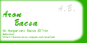 aron bacsa business card